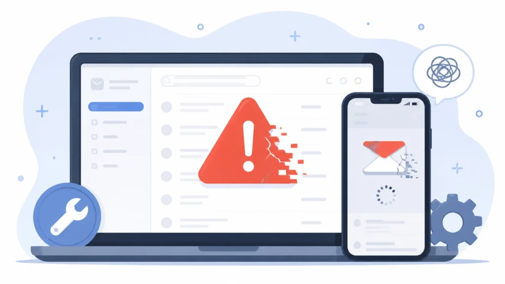 Gmail keeps crashing fix troubleshooting illustration