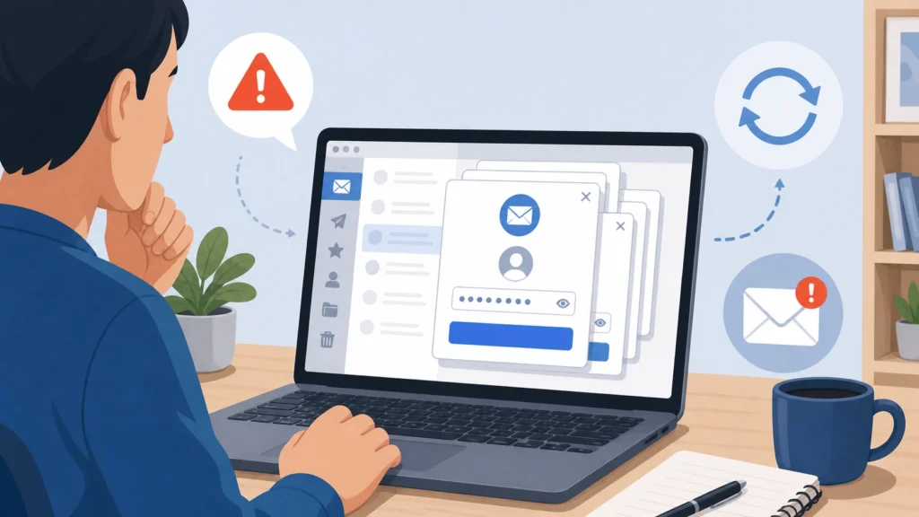 Outlook keeps asking for password fix troubleshooting illustration